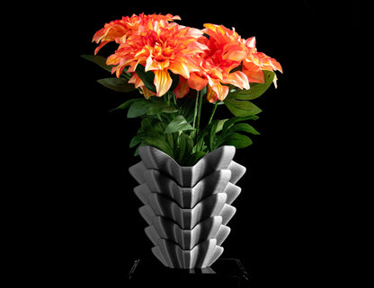 Geometric Vase, Modern Accent Vessel, Contoured Flower Holder, Desk Organizer, Mantel