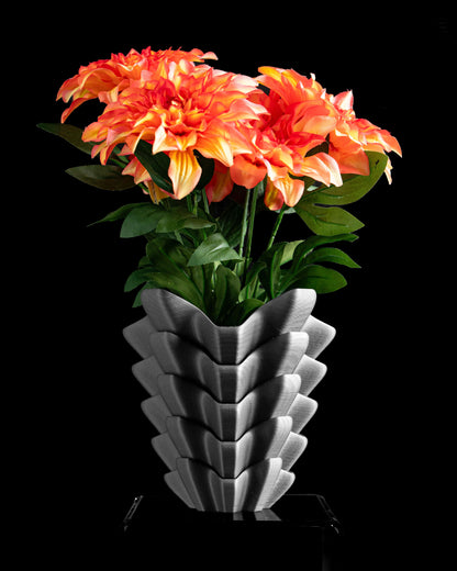 Geometric Vase, Modern Accent Vessel, Contoured Flower Holder, Desk Organizer, Mantel