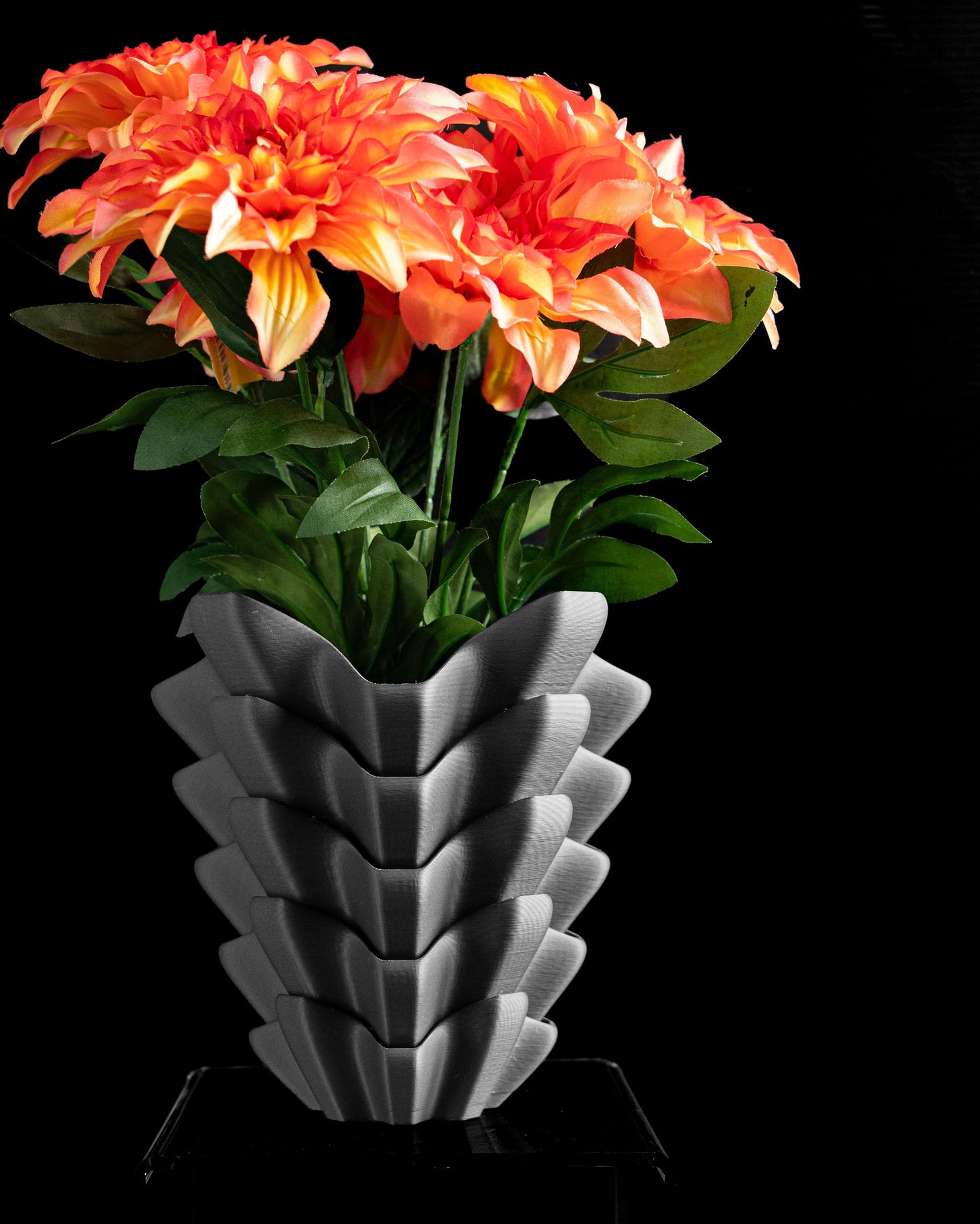 Geometric Vase, Modern Accent Vessel, Contoured Flower Holder, Desk Organizer, Mantel