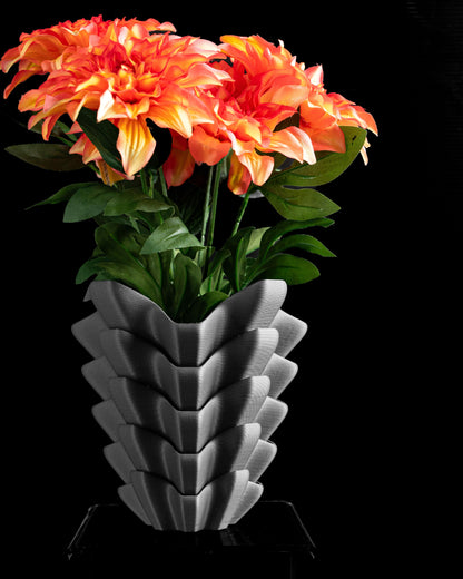 Geometric Vase, Modern Accent Vessel, Contoured Flower Holder, Desk Organizer, Mantel