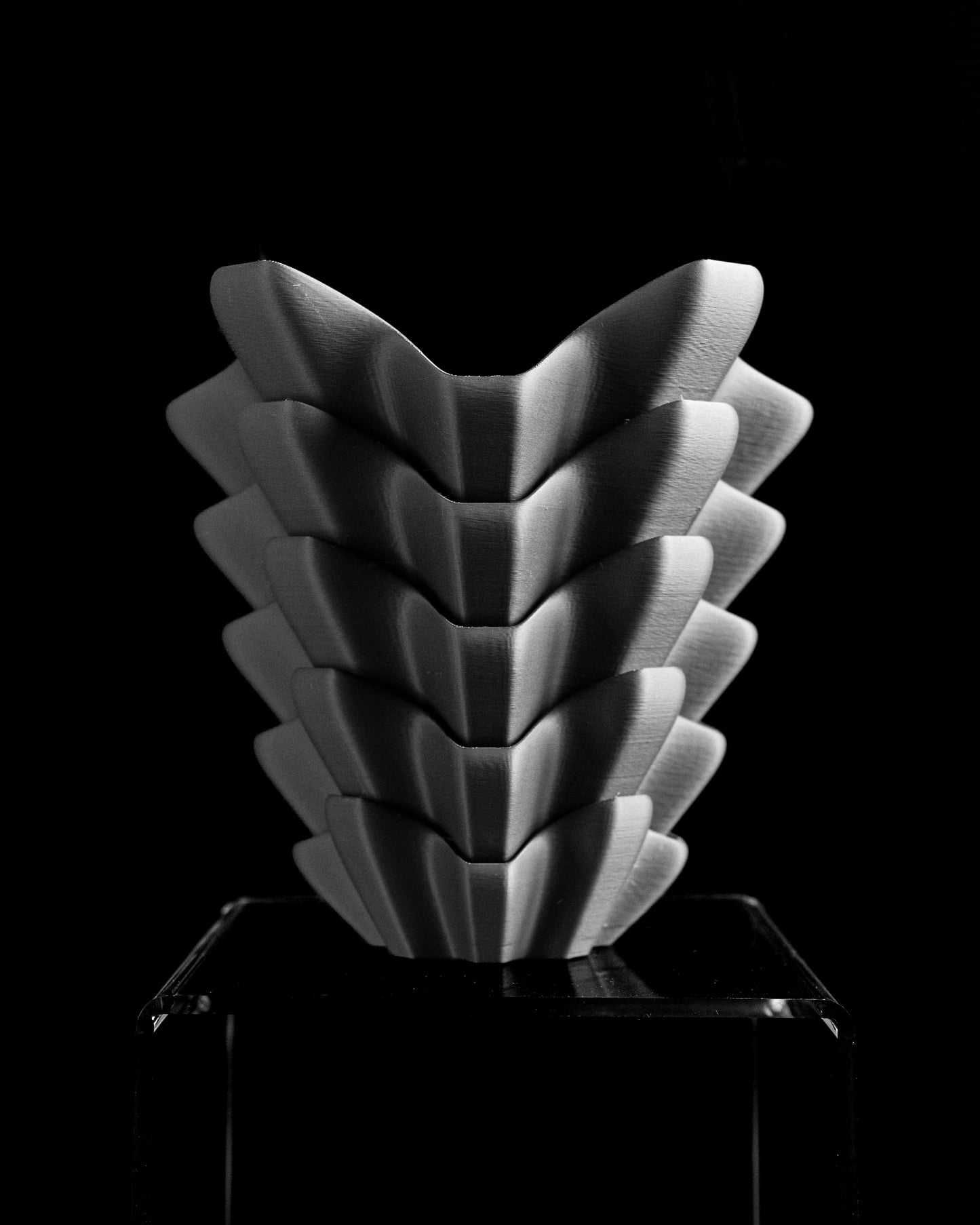 Geometric Vase, Modern Accent Vessel, Contoured Flower Holder, Desk Organizer, Mantel