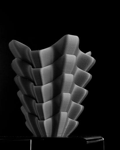 Geometric Vase, Modern Accent Vessel, Contoured Flower Holder, Desk Organizer, Mantel