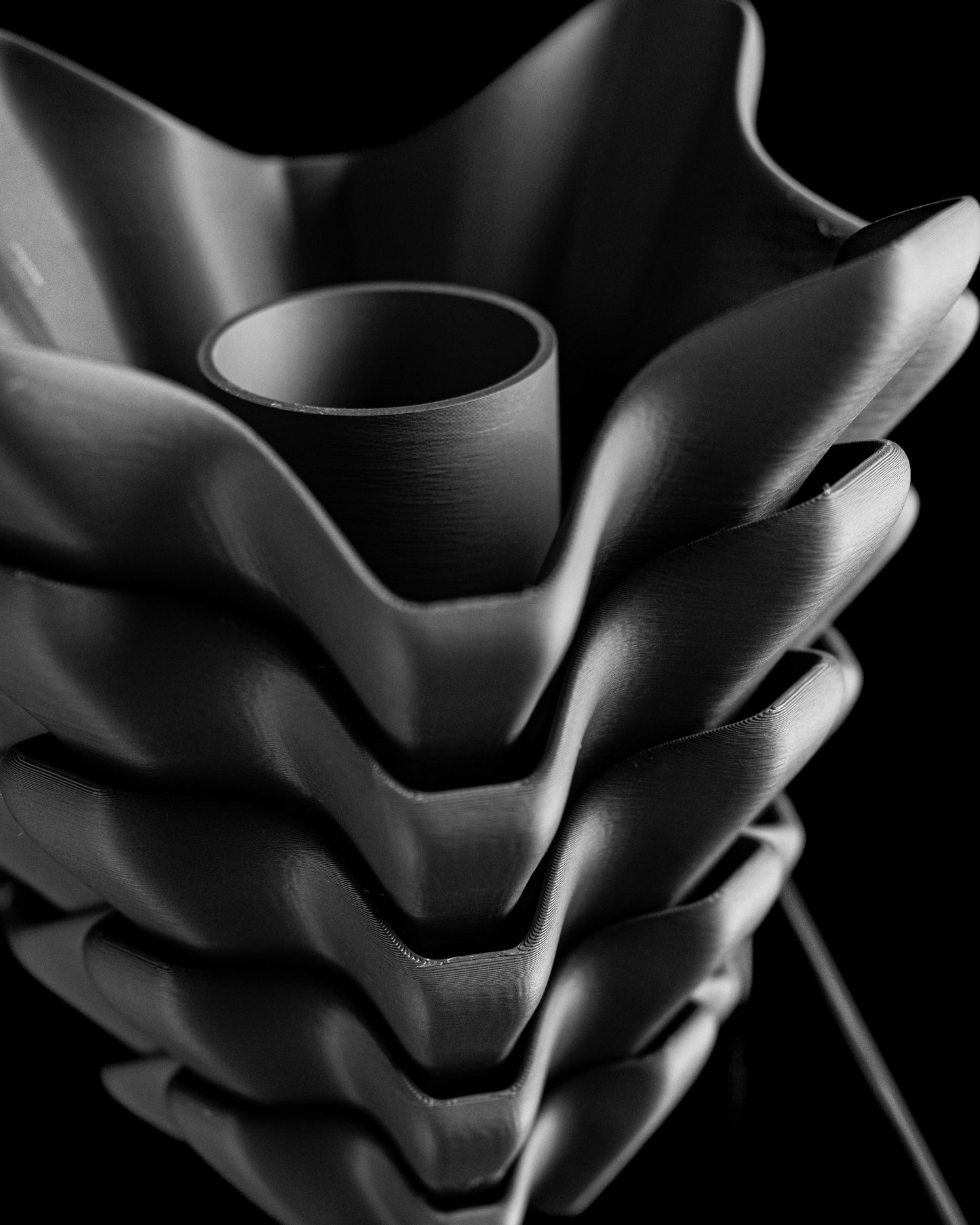 Geometric Vase, Modern Accent Vessel, Contoured Flower Holder, Desk Organizer, Mantel