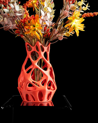 Modern Vase, Fractal Geometry Budholder, Ceramic Textured Mantelpiece Accent Statement