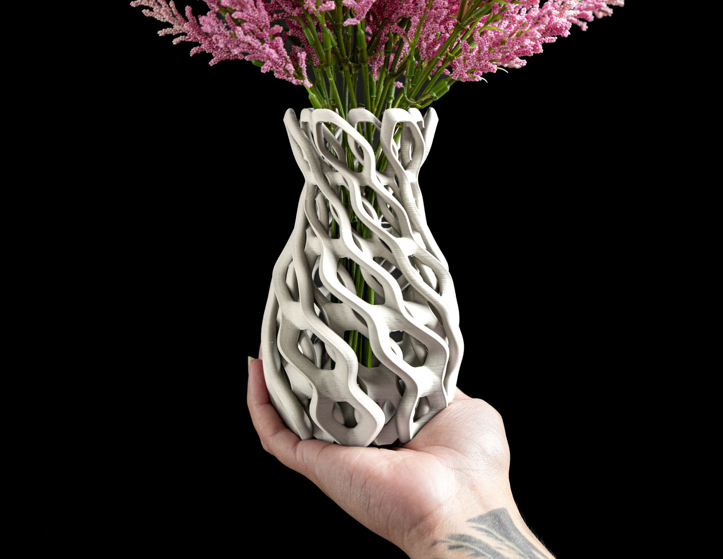 Original Vase Chainwork Textured, Modern Tabletop Accent, Stylish Decorative Piece, Japandi Style Bud Holder