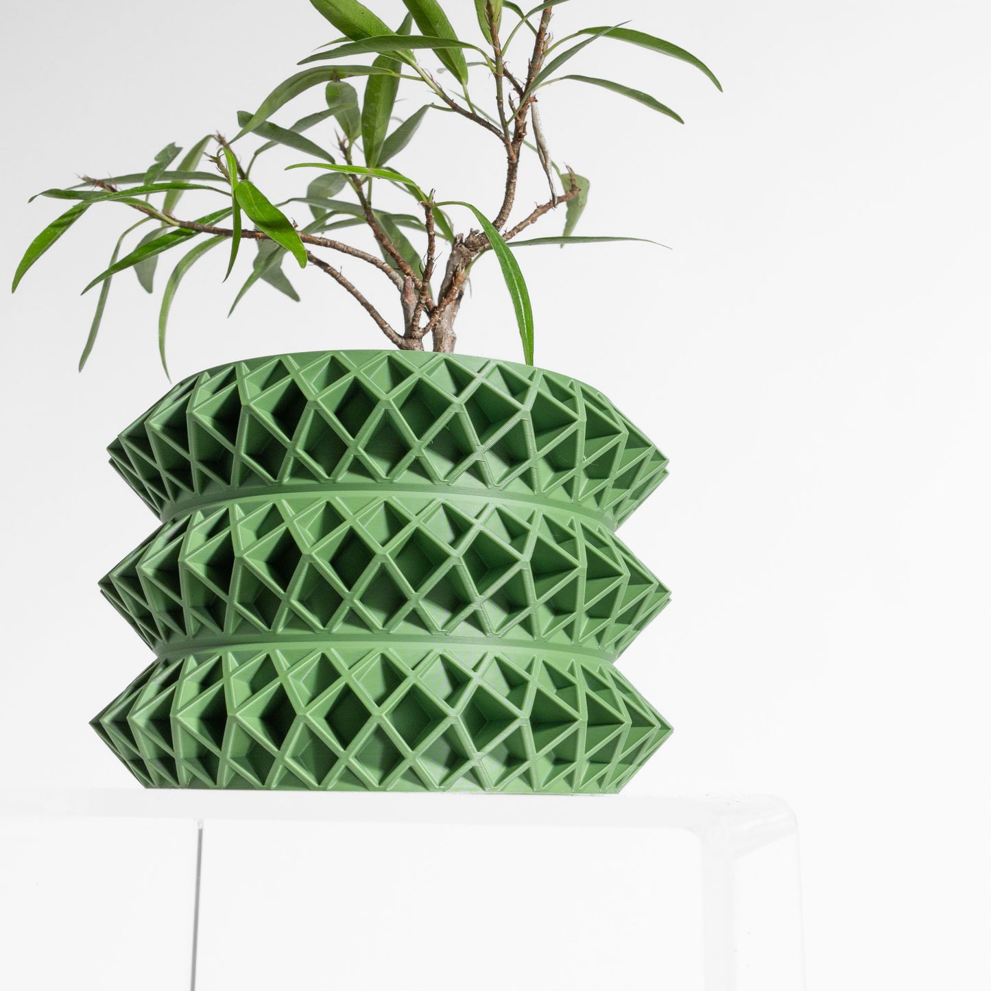 Art Modern Planter Vessel, Stylish Succulent Holder, Geometric Workstation Plant Container, Minimalist