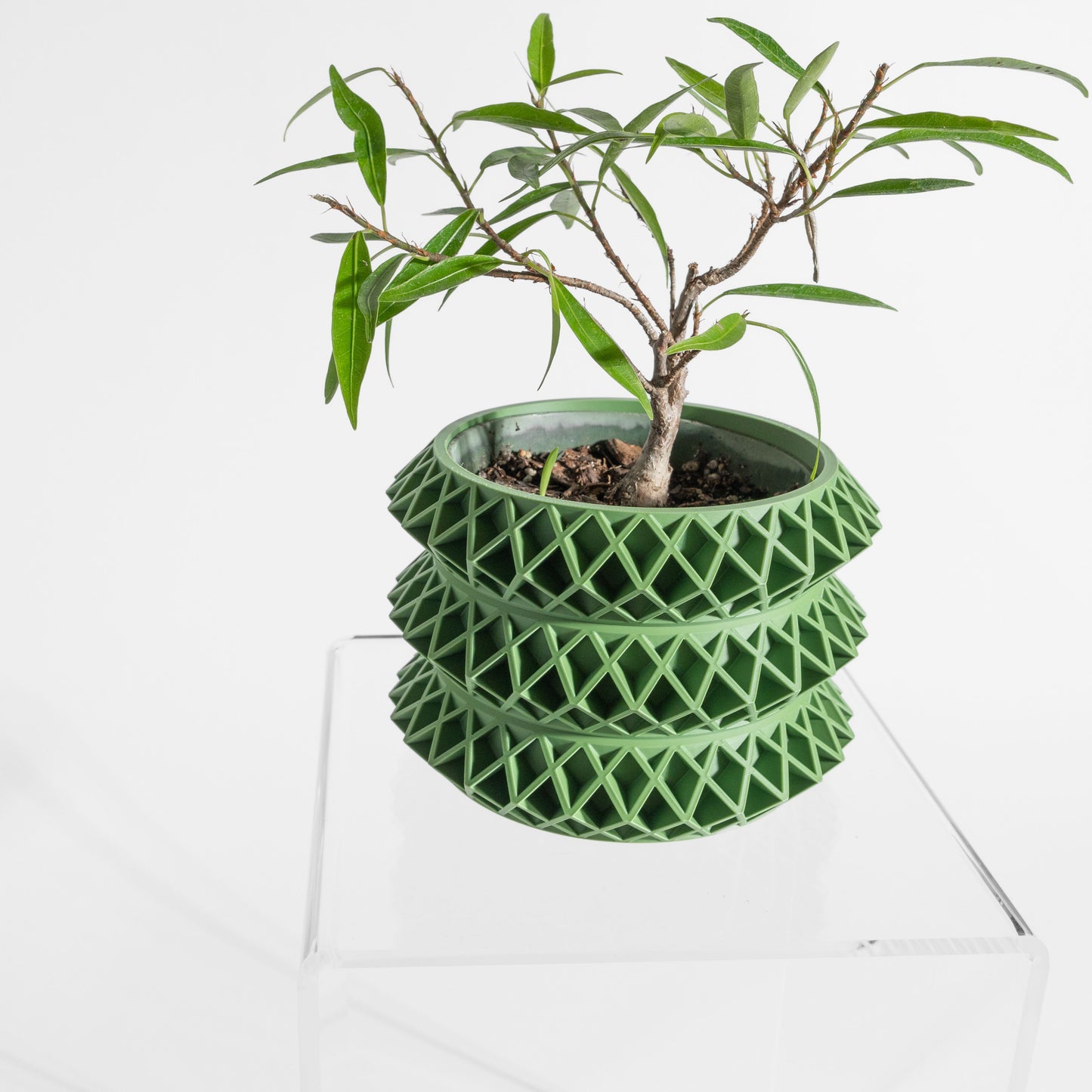 Art Modern Planter Vessel, Stylish Succulent Holder, Geometric Workstation Plant Container, Minimalist