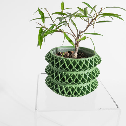 Art Modern Planter Vessel, Stylish Succulent Holder, Geometric Workstation Plant Container, Minimalist