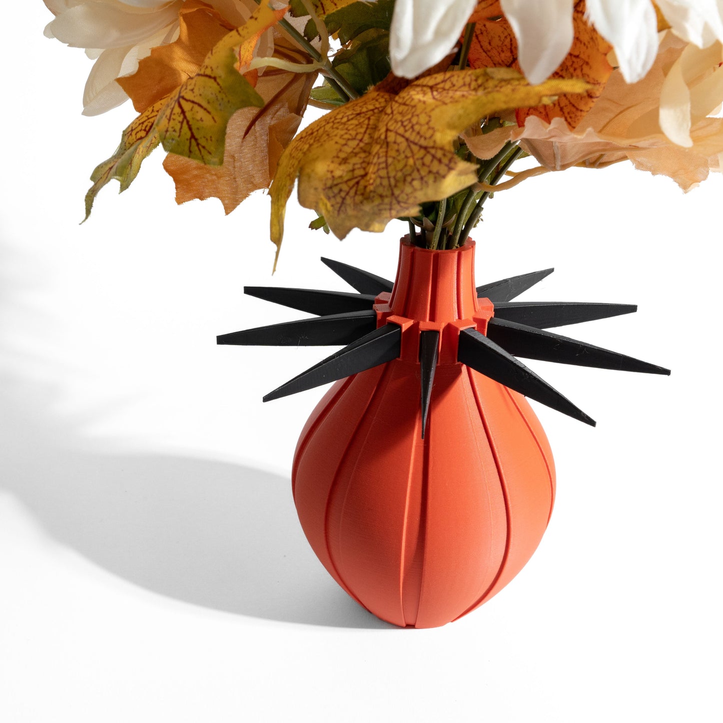 Geometric Art Deco Vase, Sculptural Curved Column, Contemporary DiningTable Vessel, Floral Workspace Minimalist Accent