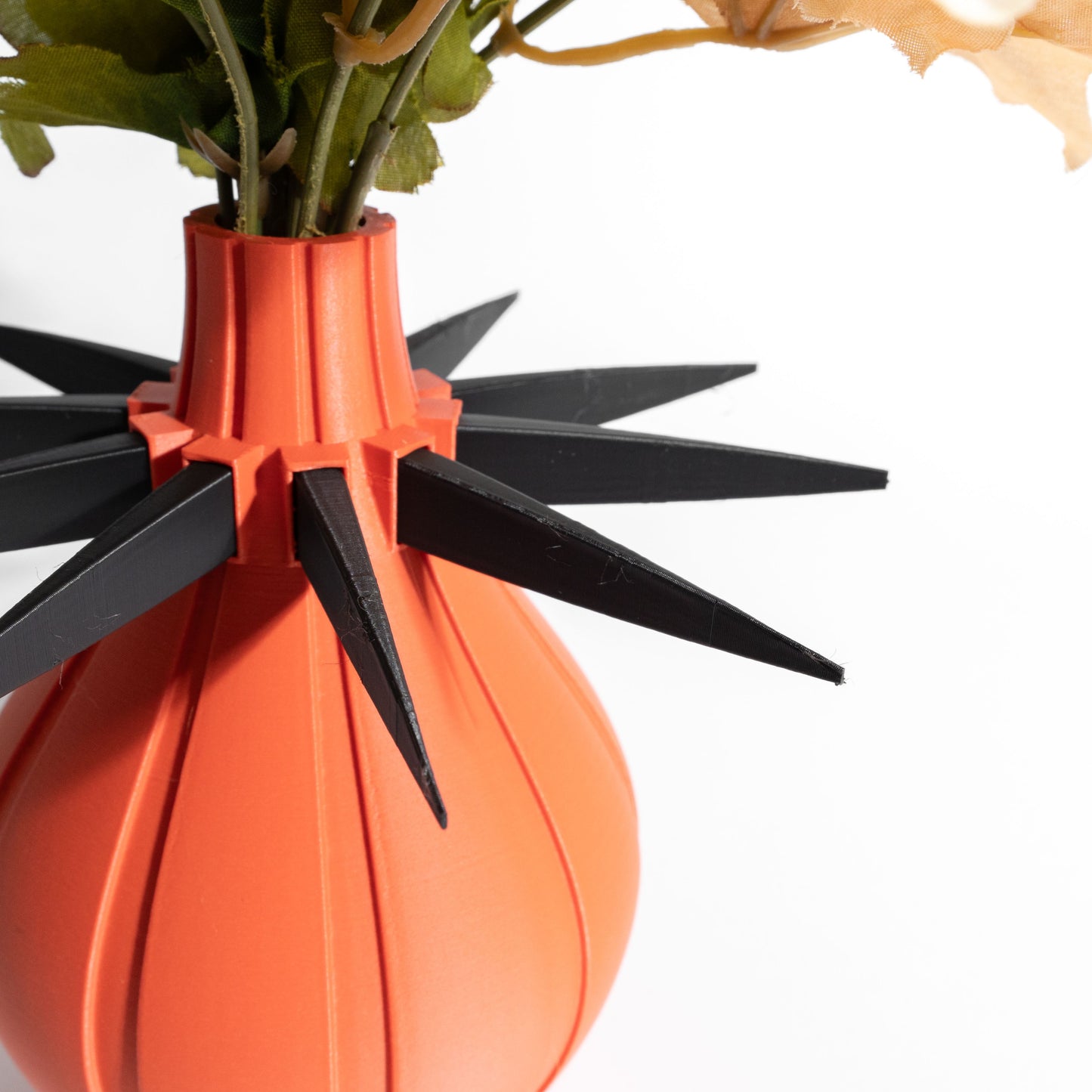 Geometric Art Deco Vase, Sculptural Curved Column, Contemporary DiningTable Vessel, Floral Workspace Minimalist Accent