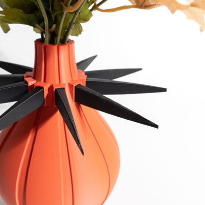 Geometric Art Deco Vase, Sculptural Curved Column, Contemporary DiningTable Vessel, Floral Workspace Minimalist Accent