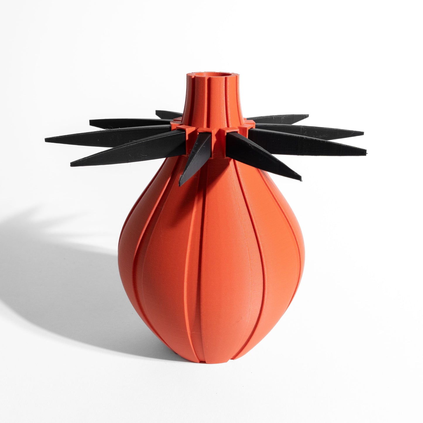 Geometric Art Deco Vase, Sculptural Curved Column, Contemporary DiningTable Vessel, Floral Workspace Minimalist Accent