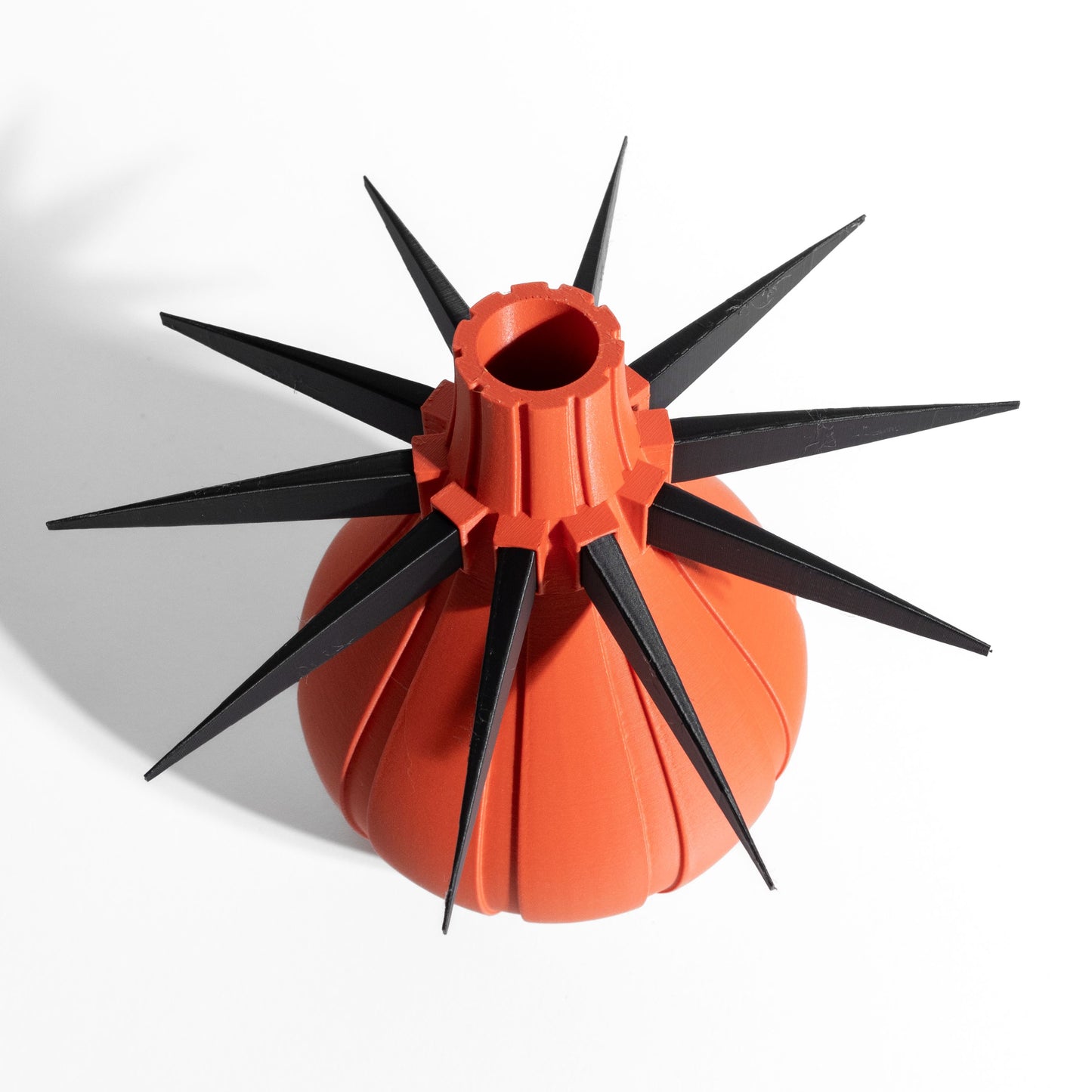 Geometric Art Deco Vase, Sculptural Curved Column, Contemporary DiningTable Vessel, Floral Workspace Minimalist Accent