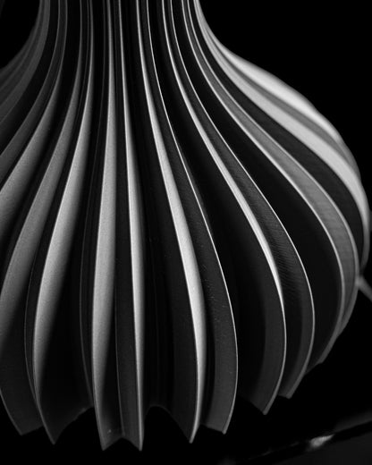 flower vase, ribbed vessel, minimalist tabletop accent, dried arrangement holder