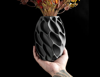 flower vase, scandinavian tabletop statement, fractal design, dried stems accent