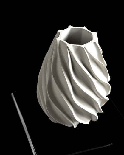 Twisted Vase, Contemporary Table Decor, Elegant Floral Holder, Workspace Mantelpiece