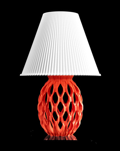 table lamp, sculptural chainshade bedside ambient luminaire midcentury scandinavian elegance