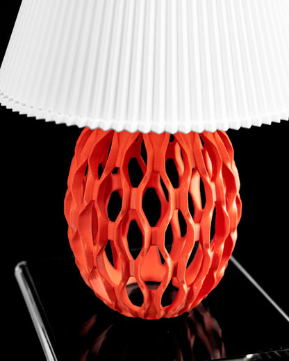 table lamp, sculptural chainshade bedside ambient luminaire midcentury scandinavian elegance