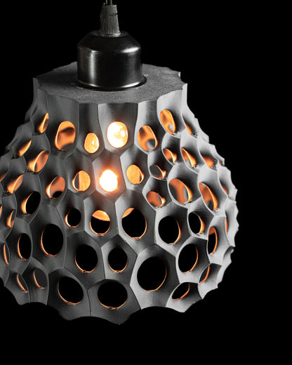 pendant light, contemporary sculptural lamp, kitchen island centerpiece, elegant shade