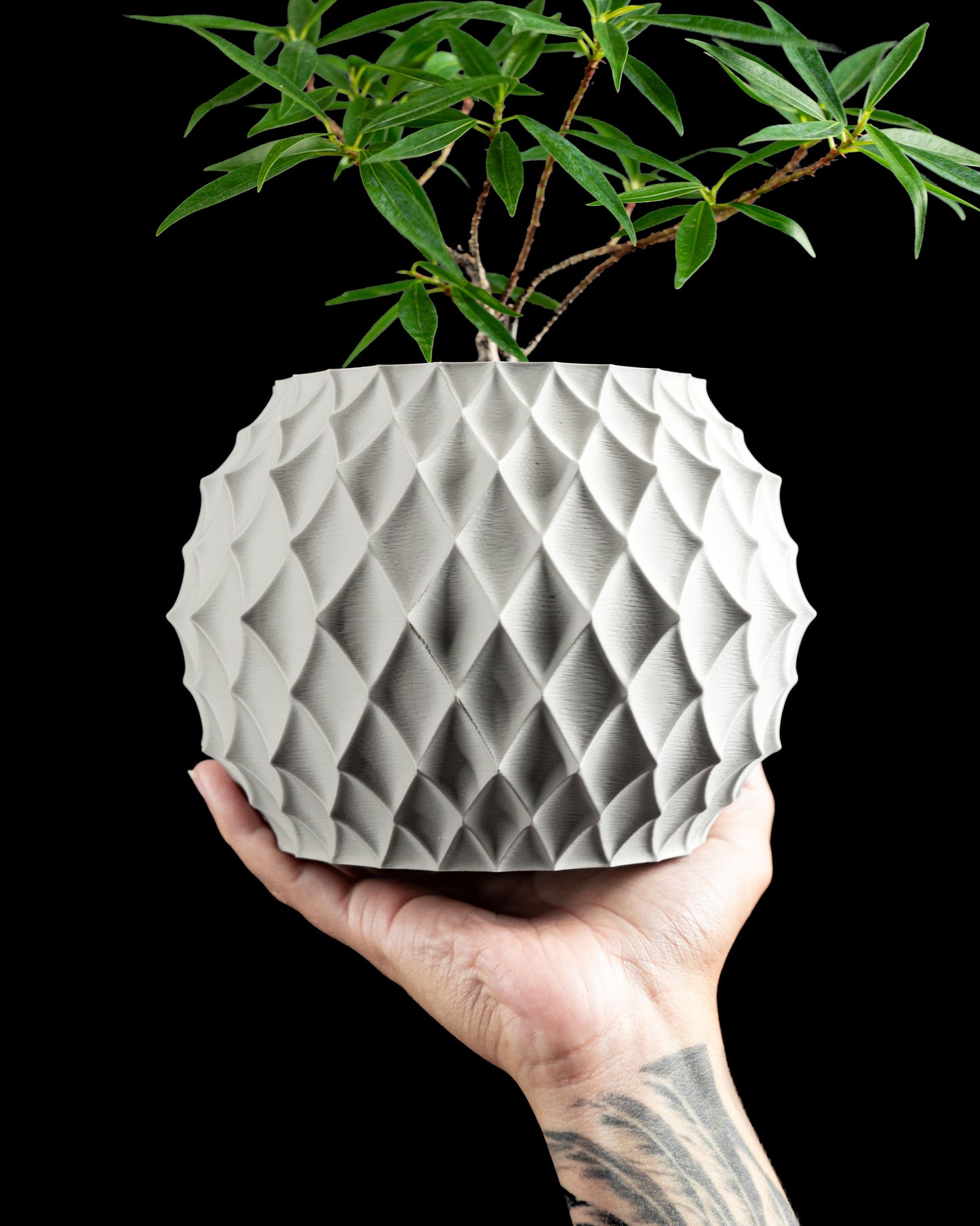 Planter Pot, Diamond Geometric Succulent Indoor Workspace Scandinavian Inspired Deco