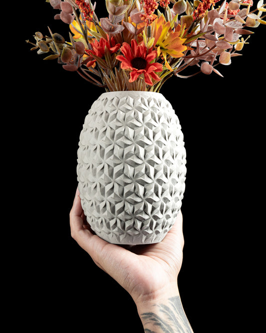 Vase, Sculptural Tabletop Accent, Matte Ceramic Look, Japandi Minimalist Decorative