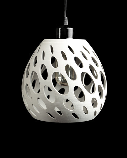 Soft Lines Pendant Light, Geometric CeramicInspired Ceiling Shade, Minimalist Ambient Island Lamp, Art Deco