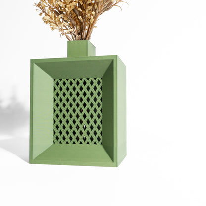 Ribbed Vase, Contemporary Tabletop Flower Holder, Nordic Minimalist Accent, Elegant