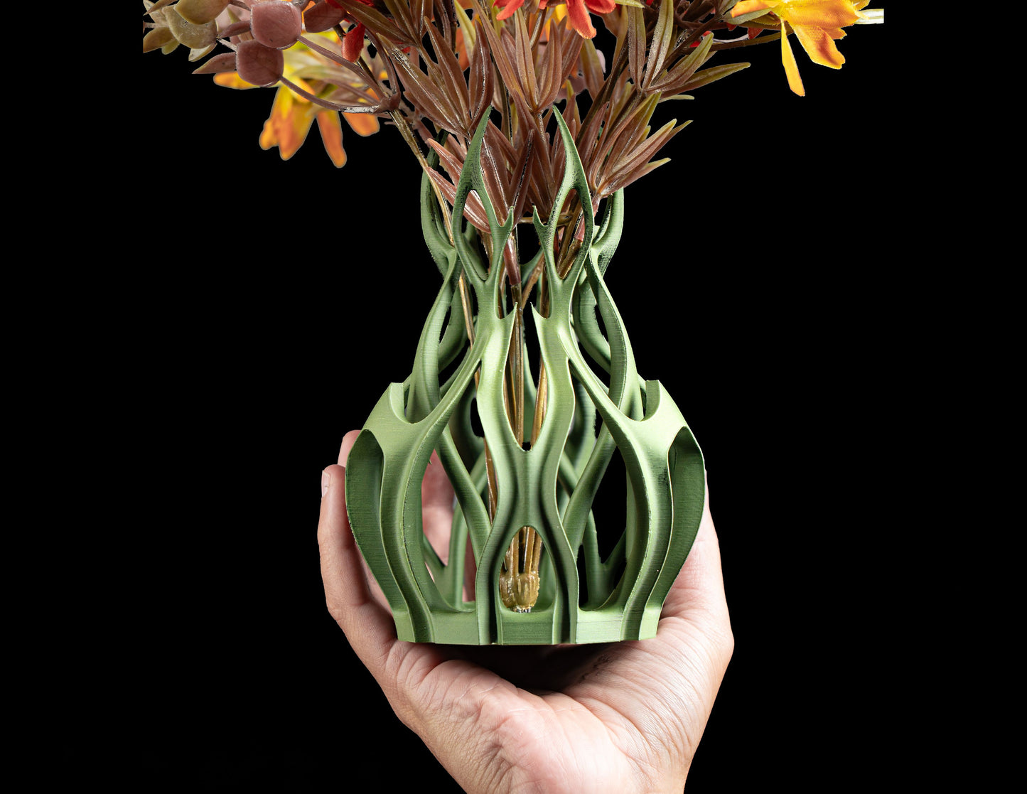 Original Geometric Ripple Vase, Contemporary Tabletop Flower Holder, Stylish Flowering Space Accent, Art Deco