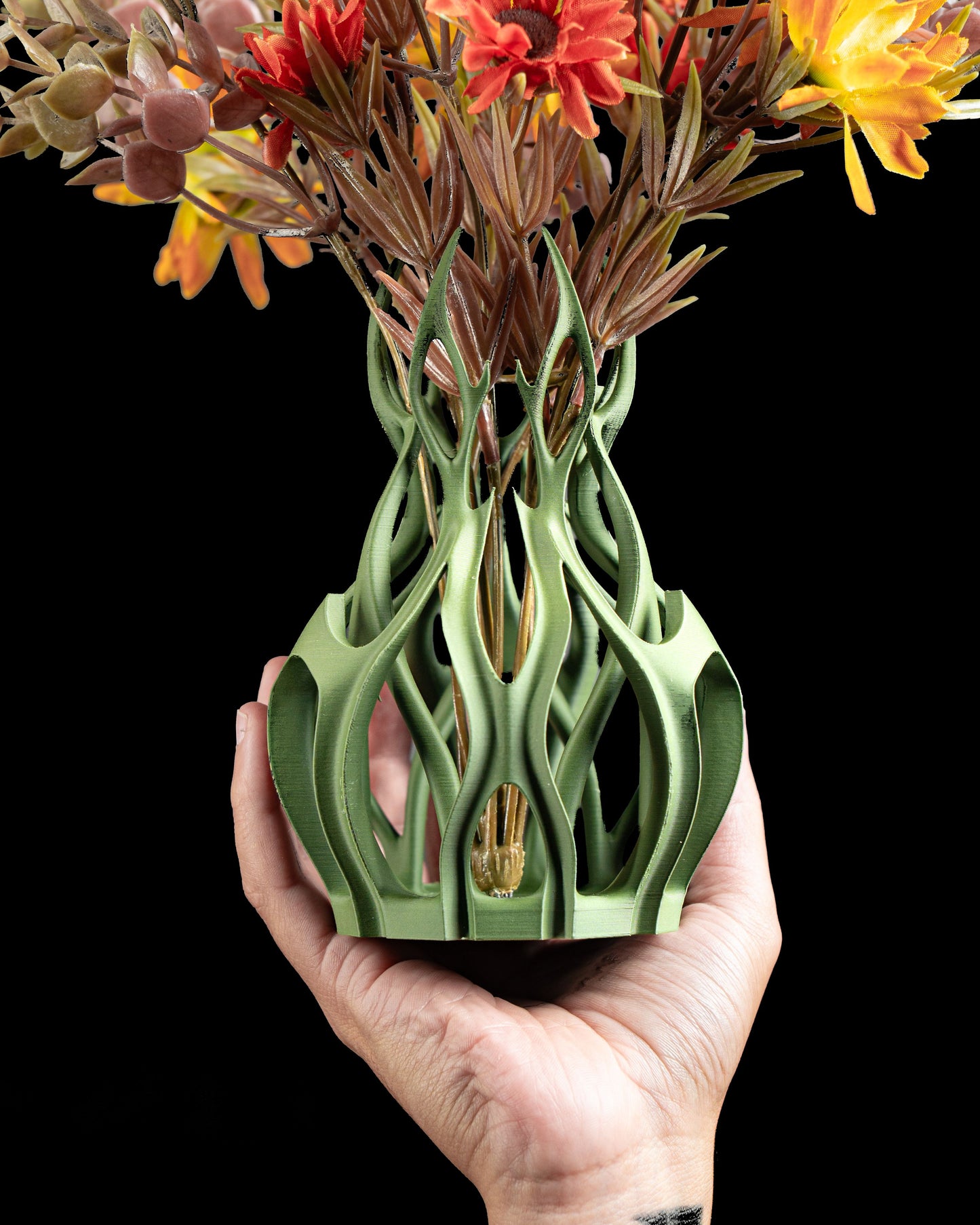 Original Geometric Ripple Vase, Contemporary Tabletop Flower Holder, Stylish Flowering Space Accent, Art Deco