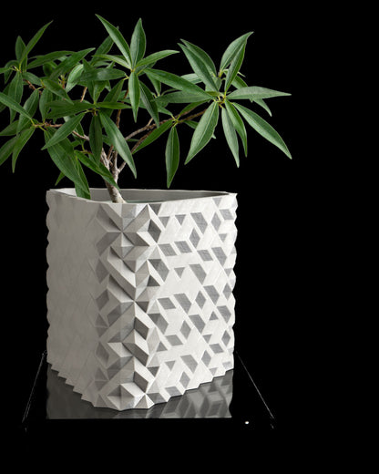 planter pot, cobblestone succulent holder, indoor herb container, minimalist sculptural