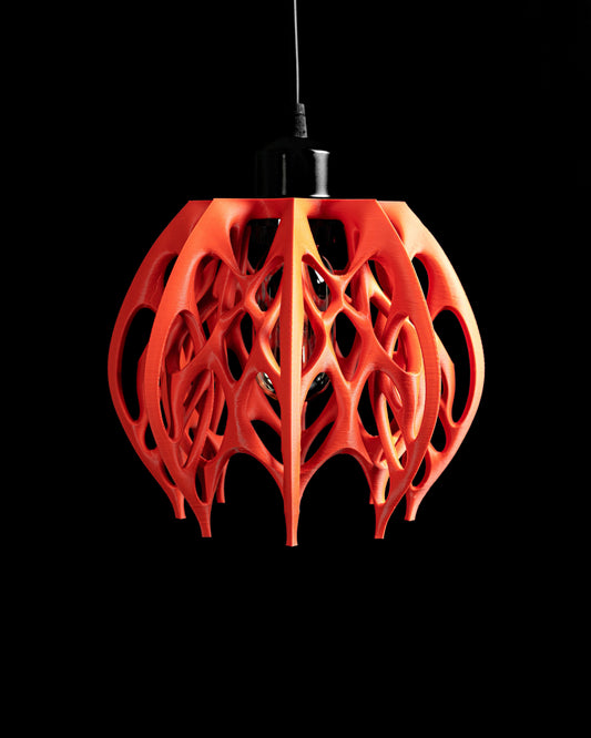 Pendant light, Fractal Geometry Matte Shade, Architectural Corded Ceiling Statement