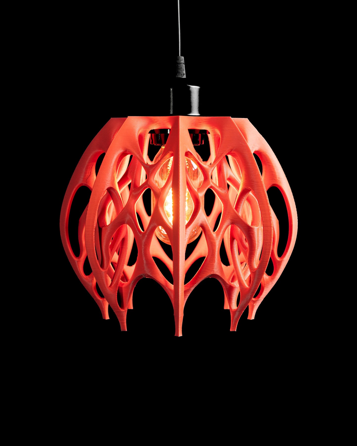 Pendant light, Fractal Geometry Matte Shade, Architectural Corded Ceiling Statement