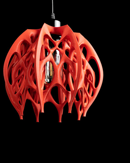 Pendant light, Fractal Geometry Matte Shade, Architectural Corded Ceiling Statement