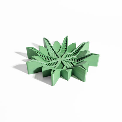 Lidded Storage Jar, Contemporary Countertop Vessel, Twist Organizer, Minimalist Vanity, Snowflake Stylish Decor Accent