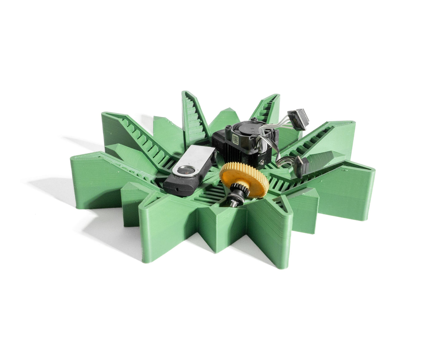 Lidded Storage Jar, Contemporary Countertop Vessel, Twist Organizer, Minimalist Vanity, Snowflake Stylish Decor Accent