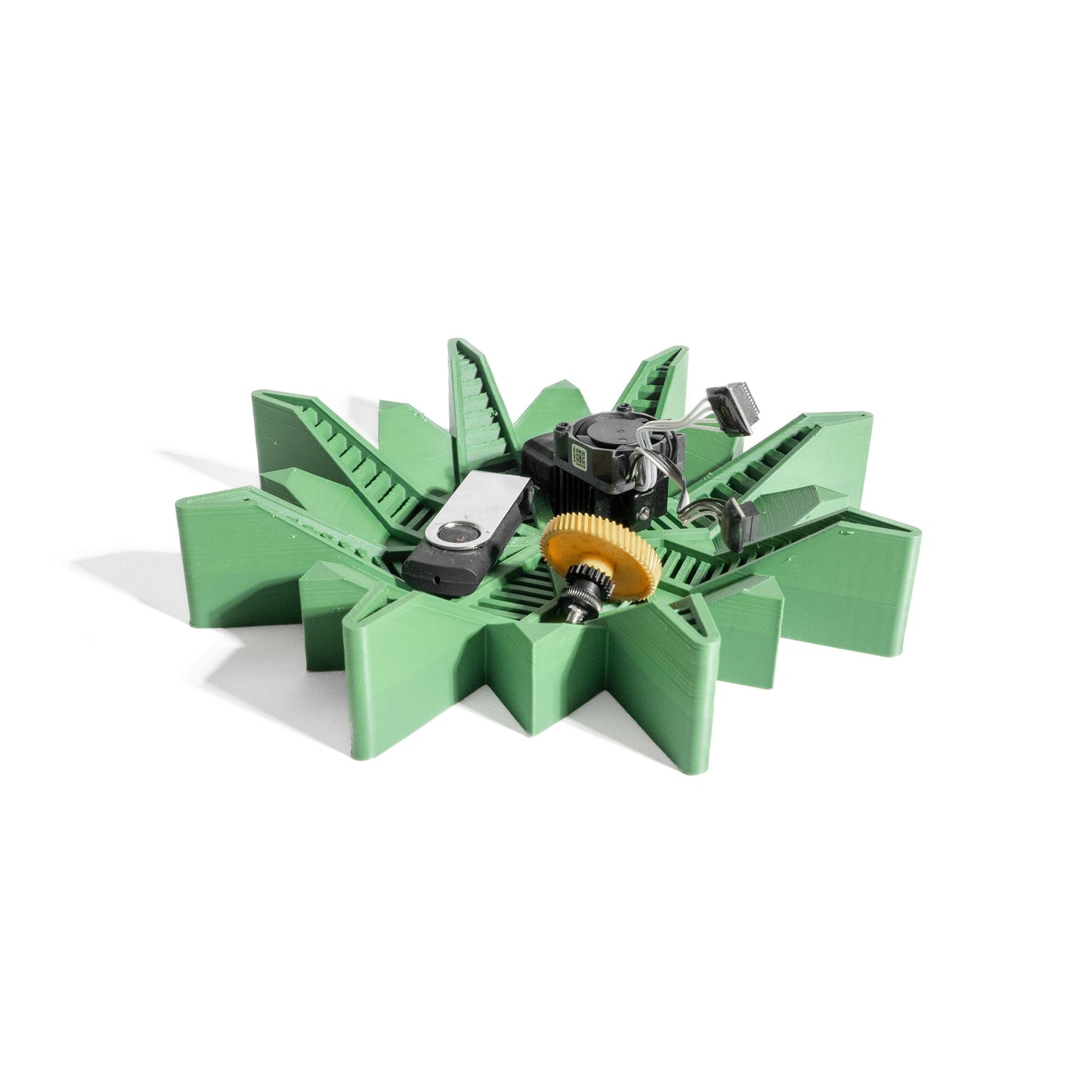 Lidded Storage Jar, Contemporary Countertop Vessel, Twist Organizer, Minimalist Vanity, Snowflake Stylish Decor Accent