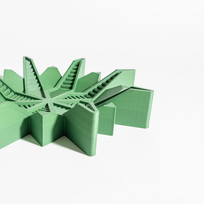 Lidded Storage Jar, Contemporary Countertop Vessel, Twist Organizer, Minimalist Vanity, Snowflake Stylish Decor Accent