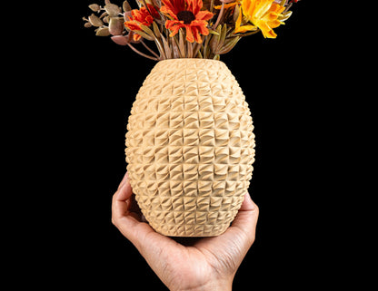 Modern Vase, Geometric Sculptural Tabletop Flower Holder, Minimalist Mantel Accent