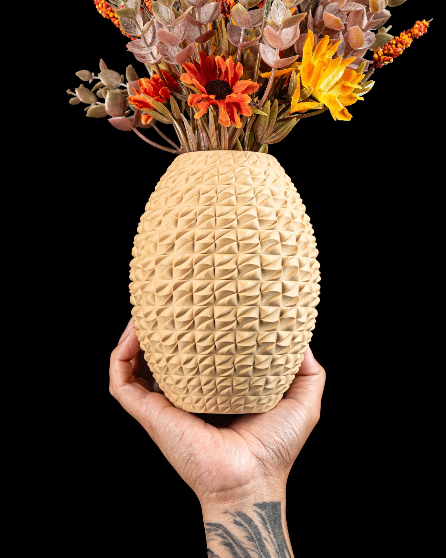 Modern Vase, Geometric Sculptural Tabletop Flower Holder, Minimalist Mantel Accent