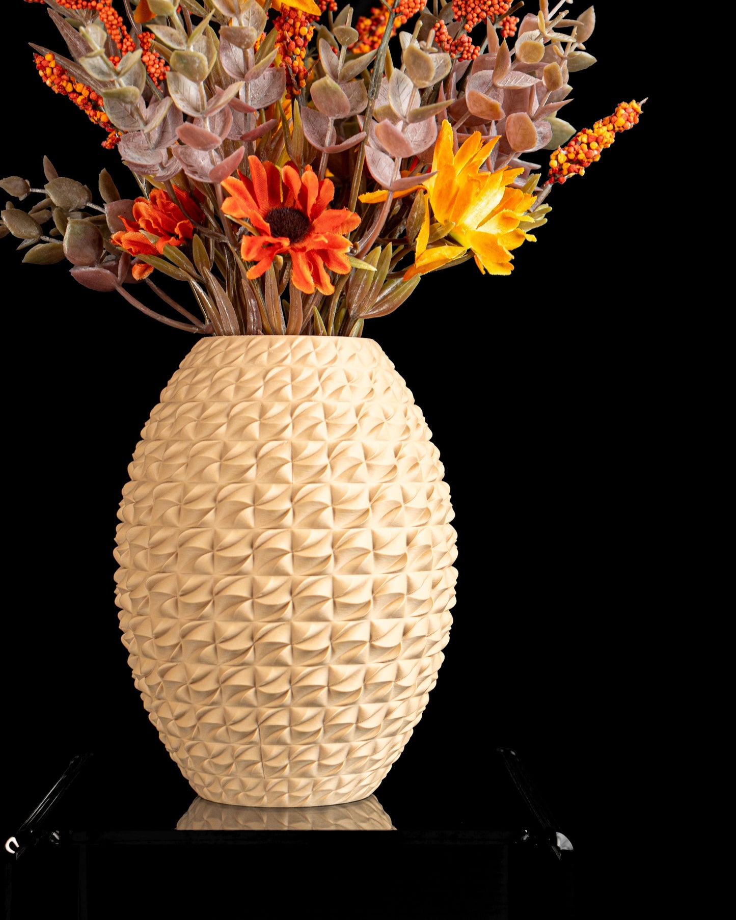 Modern Vase, Geometric Sculptural Tabletop Flower Holder, Minimalist Mantel Accent