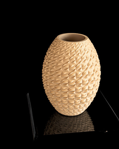 Modern Vase, Geometric Sculptural Tabletop Flower Holder, Minimalist Mantel Accent