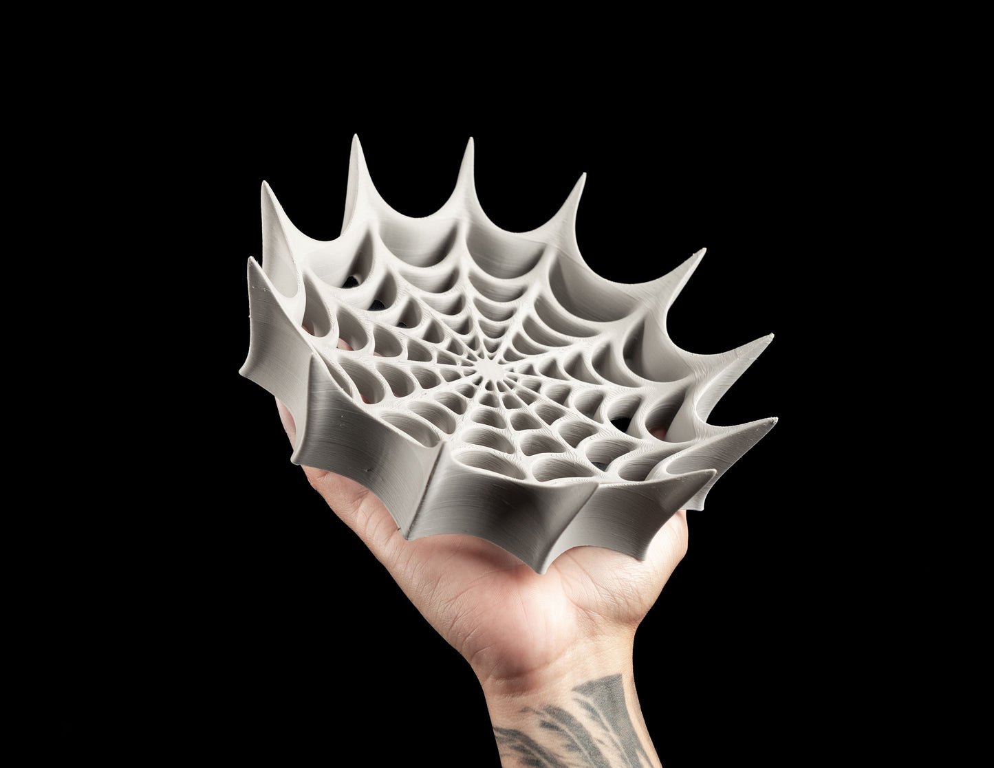 Lidded Storage Jar, Twist Lid Countertop Catchall, Geometric Minimalist Organizer