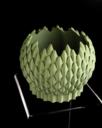 succulent planter, DragonScale geometric holder, Japandi desktop organizer, modern accent