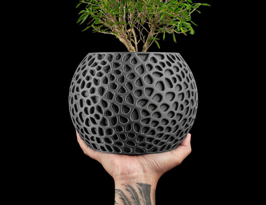 Planter Pot, Geometric Succulent Holder, Modern Herb Container, Minimalist Japandi