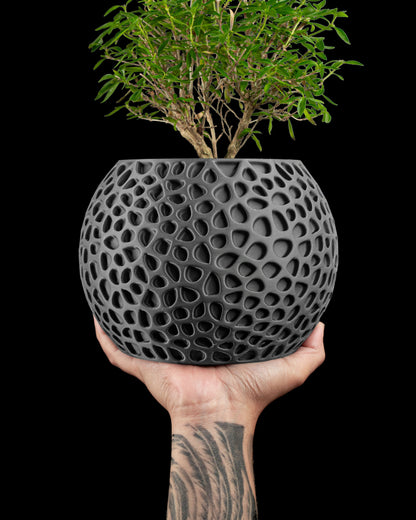 Planter Pot, Geometric Succulent Holder, Modern Herb Container, Minimalist Japandi