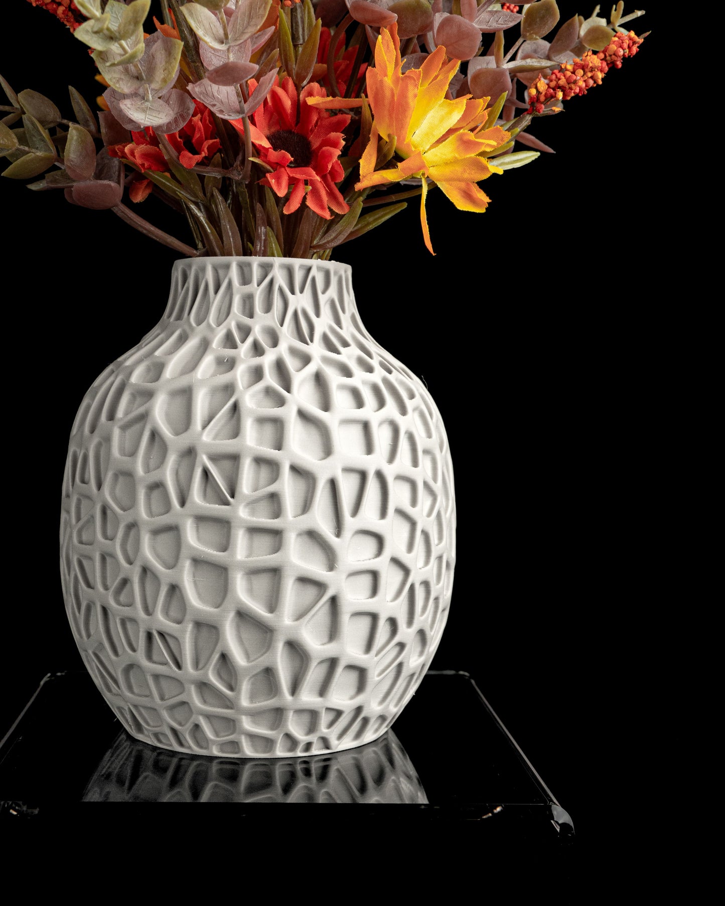 Modern Vase, Geometric Ripple Texture, Tabletop Flower Holder, Contemporary Accent