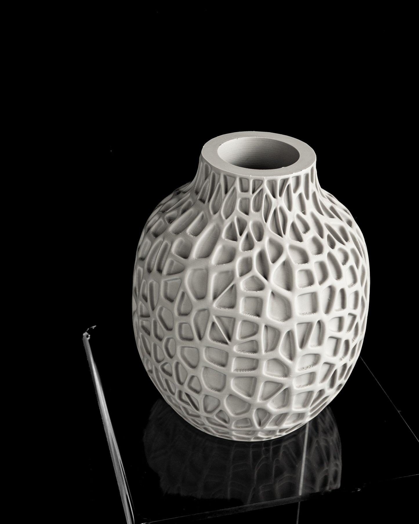 Modern Vase, Geometric Ripple Texture, Tabletop Flower Holder, Contemporary Accent