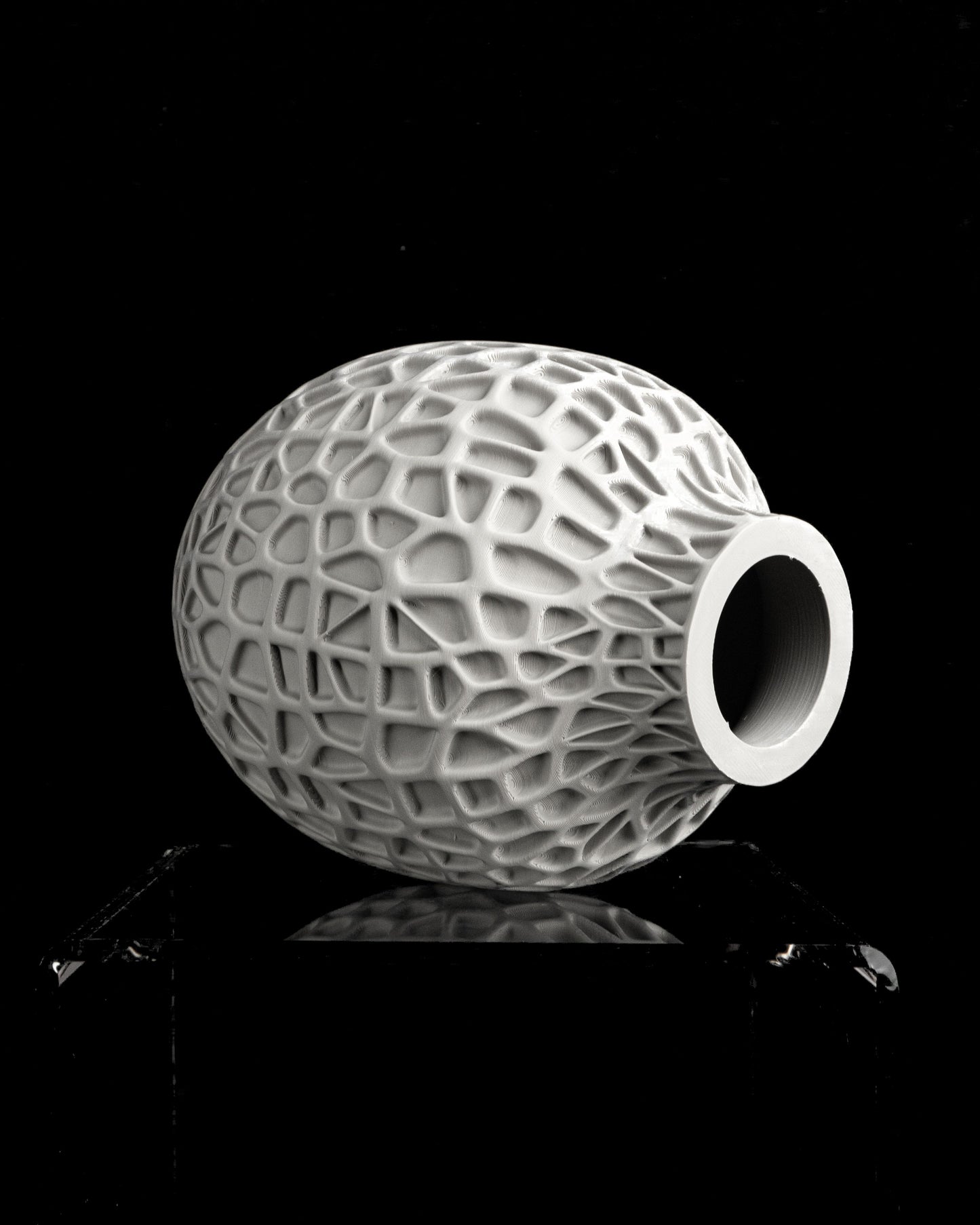 Modern Vase, Geometric Ripple Texture, Tabletop Flower Holder, Contemporary Accent