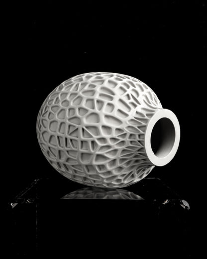 Modern Vase, Geometric Ripple Texture, Tabletop Flower Holder, Contemporary Accent