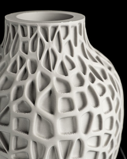 Modern Vase, Geometric Ripple Texture, Tabletop Flower Holder, Contemporary Accent